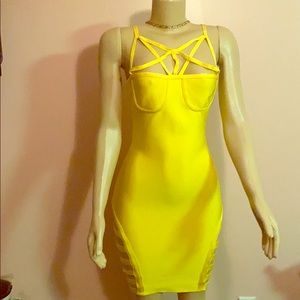 Yellow bandage dress
